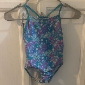 Speedo Teal & Purple Mermaid Girls' One-Piece Swimsuit- Girls Size XS